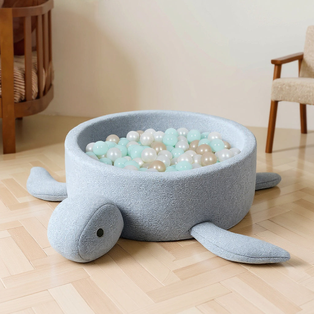 Tortuga Bouclé Azul Hielo – Piscina de bolas