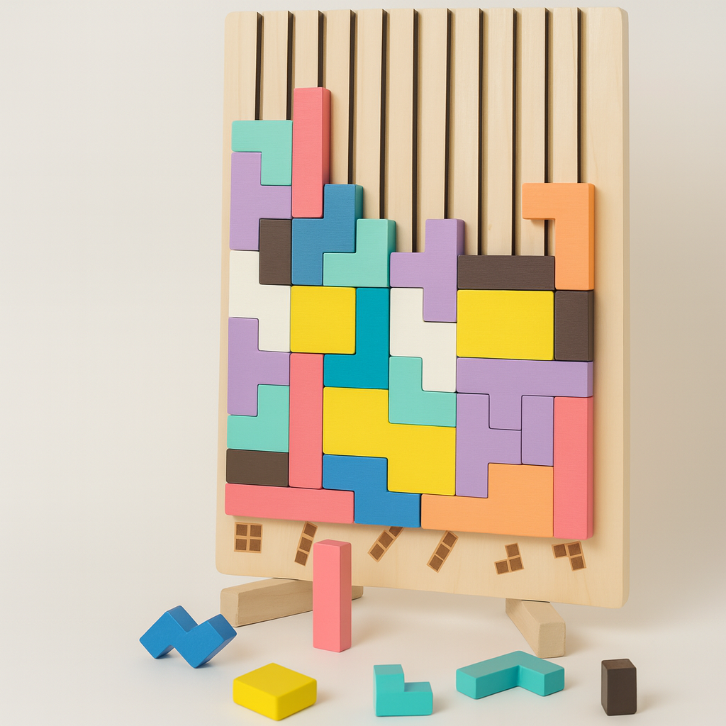 Tetris Montessori Houten - Puzzel