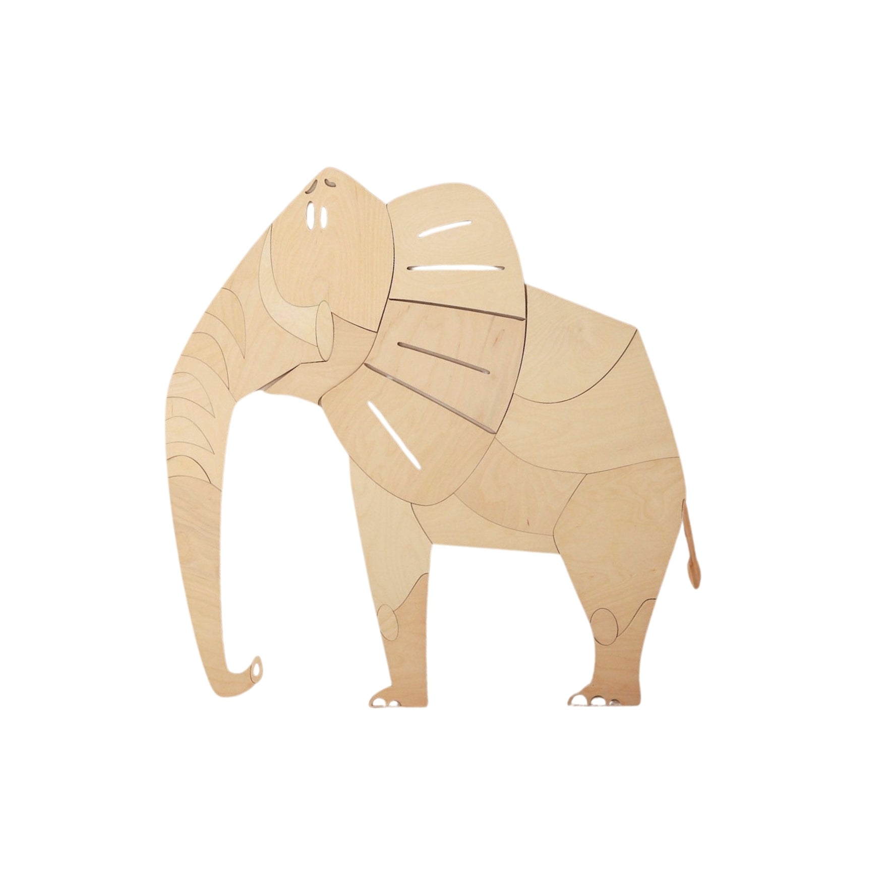 Trä Safarielefant – Väggdekoration