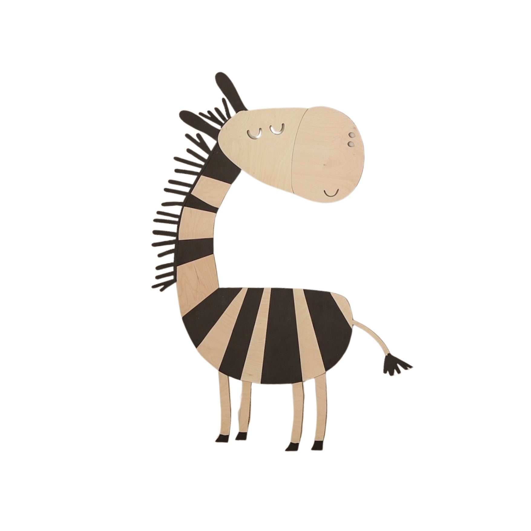 Trä Safari Zebra - Väggdekoration