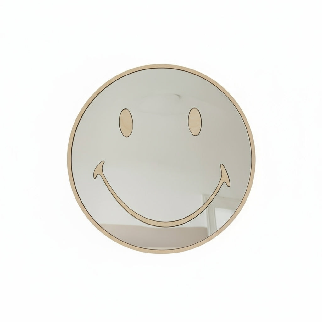 Gyllene träsmiley – Spegel